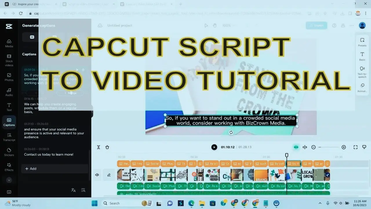 Convert Script to Video in CapCut
